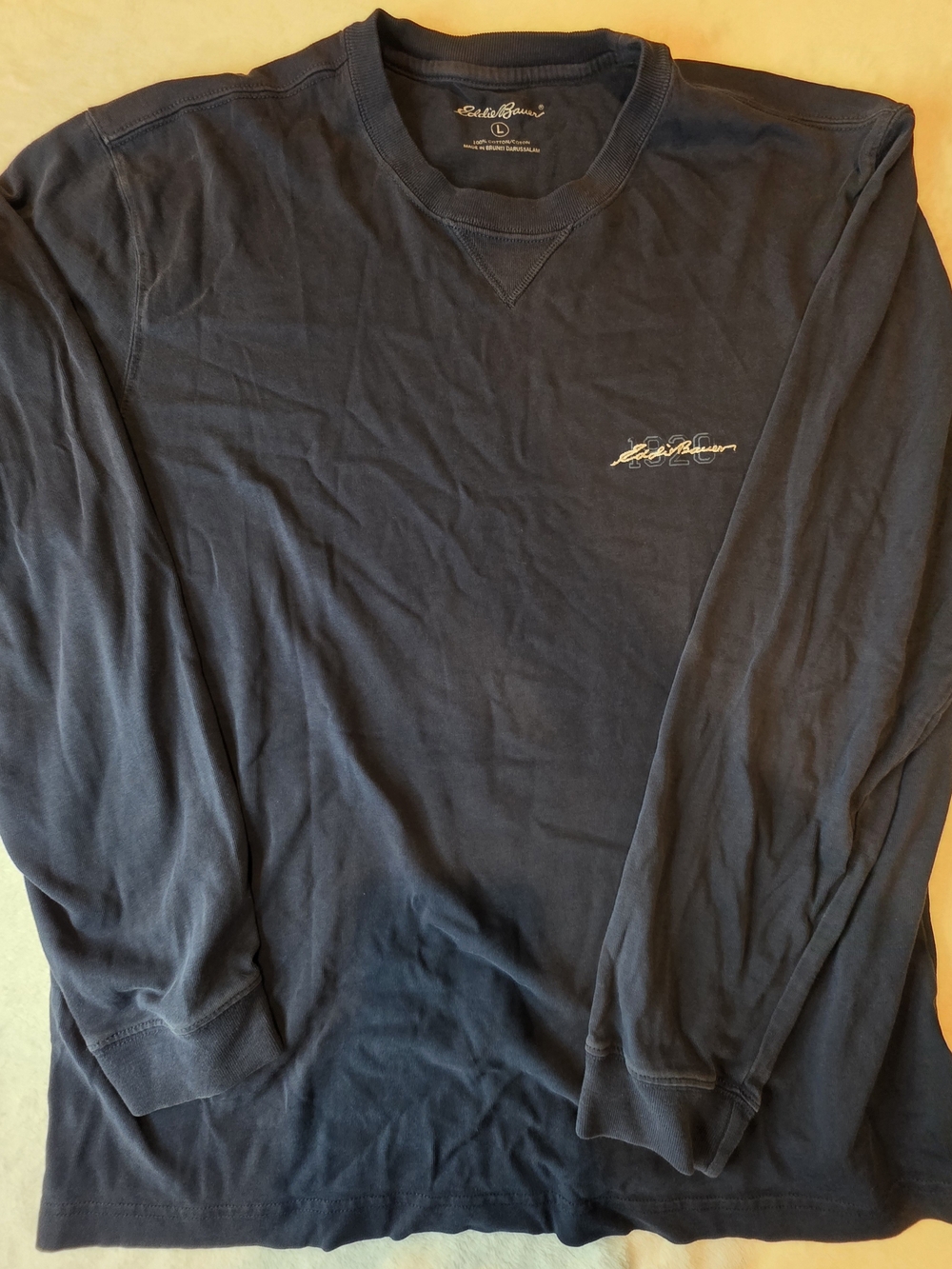Eddie Bauer Men's Long-Sleeve Crewneck Tee - Navy